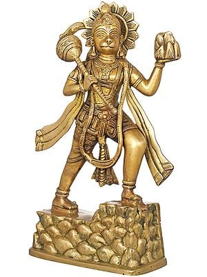 14" Lord Hanuman In Brass | Handmade | Made In India