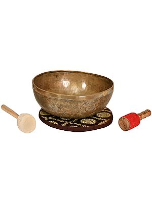 Tibetan Buddhist Singing Bowl with the Image of  Tara Inside