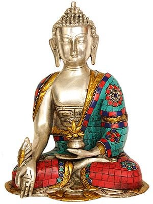 10" Tibetan Buddhist God Bhaishajyaguru (The Medicine Buddha) In Brass | Handmade | Made In India