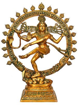 33" The Resplendence of Dancing Shiva | Handmade Brass Statue | Made in India