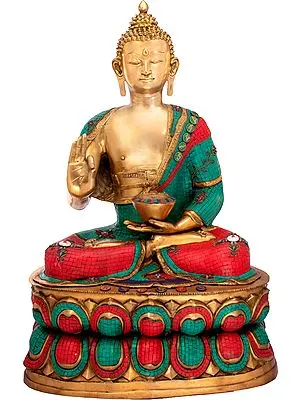 38" Preaching Buddha In Brass | Handmade | Made In India