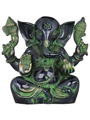 7" Ganesha With Large Ears In Brass | Handmade | Made In India