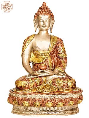 13" Lord Buddha in Dhyana Mudra In Brass | Handmade | Made In India