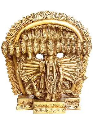 8" Cosmic Form of Lord Vishnu In Brass | Handmade | Made In India
