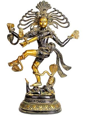 21" Dancing Shiva Brass Statue | Handmade Brass Sculpture | Made in India