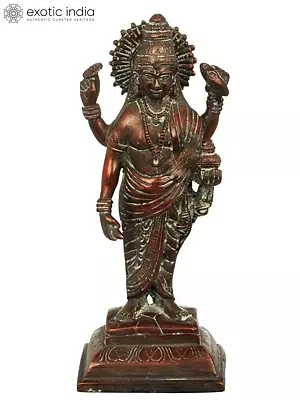 7" Dhanvantari - The Physician of Gods In Brass | Handmade | Made In India