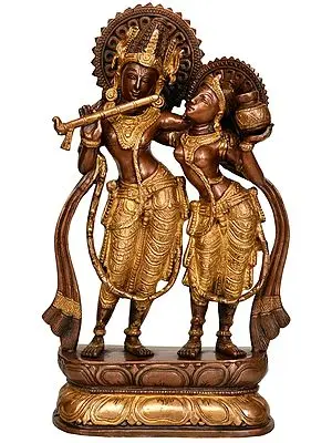 12" Radha Krishna In Brass | Handmade | Made In India