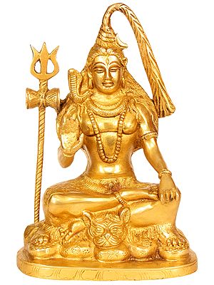 9" Gangadhara Shiva In Brass | Handmade | Made In India