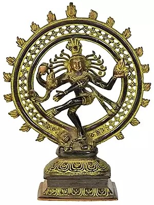 9" Nataraja Brass Statue - Dynamic Dance form of Lord Shiva | Handmade | Made in India
