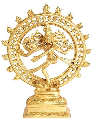 9" Nataraja Brass Statue - Dynamic Dance form of Lord Shiva | Handmade | Made in India