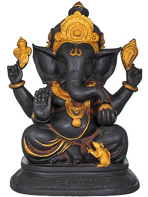 14" Lord Ganesha In Brass | Handmade | Made In India