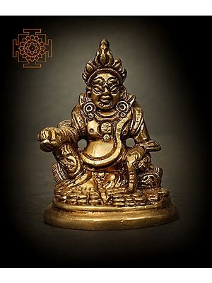 3" God of Wealth Lord Kubera Small Statue in Brass | Handmade | Made in India