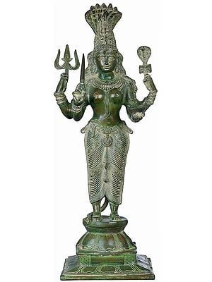 25" Goddess Mariamman In Brass | Handmade | Made In India
