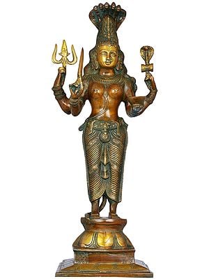 25" Goddess Mariamman In Brass | Handmade | Made In India