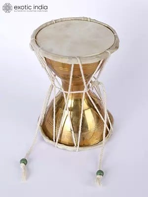 5" Damaru In Brass | Handmade | Made In India