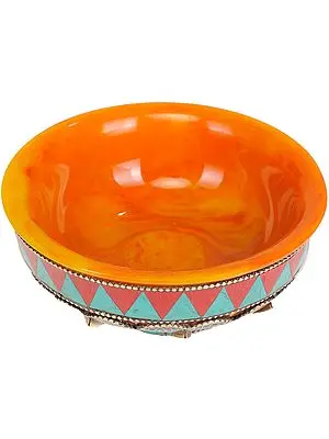 Tibetan Buddhist Amber Dust Ritual Bowl