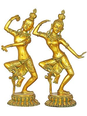 17" Dancing Shiva Parvati in Brass | Handmade | Made In India