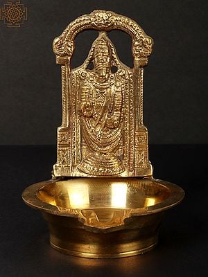 5" Tirupati Balaji Puja Diya (Lamp) In Brass | Handmade | Made In India