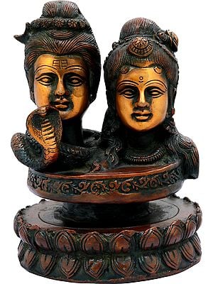 6" Shiva Parvati Linga in Brass | Handmade | Made in India