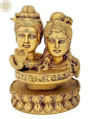 6" Shiva Parvati Linga In Brass | Handmade | Made In India