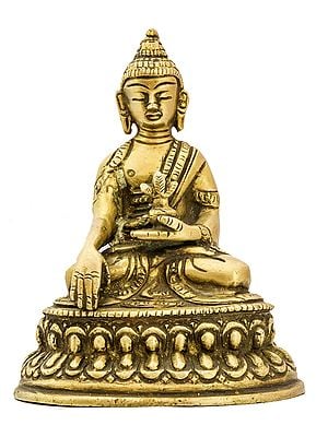 4" Lord Buddha in the Bhumisparsha Mudra In Brass | Handmade | Made In India