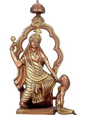 14" Mahavidya Bagalamukhi, In Her Glorious Ferocity In Brass | Handmade | Made In India
