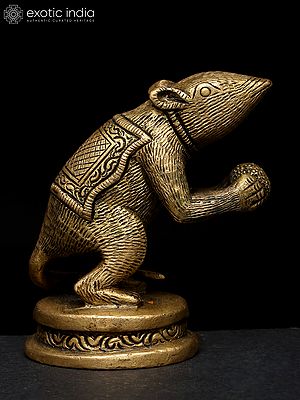 Rat Enjoying Modak (Small Statue)