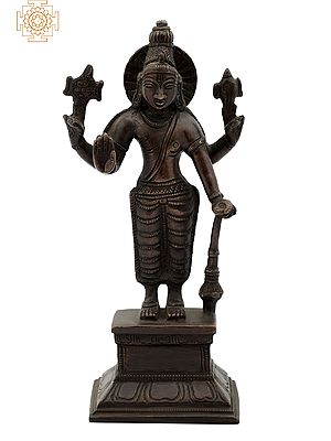 7" Lord Vishnu | Handmade | Brass | Made In India