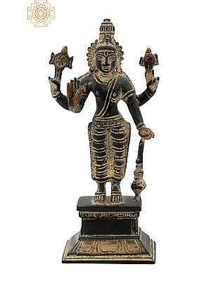 7" Lord Vishnu | Handmade | Brass | Made In India
