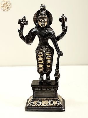 7" Lord Vishnu | Handmade | Brass | Made In India