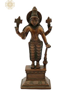 7" Lord Vishnu | Handmade | Brass | Made In India