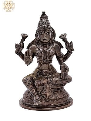 5" Goddess Lakshmi In Brass | Handmade | Made In India