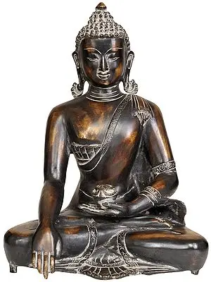 11" The Buddha in Bhumisparsha Mudra In Brass | Handmade | Made In India