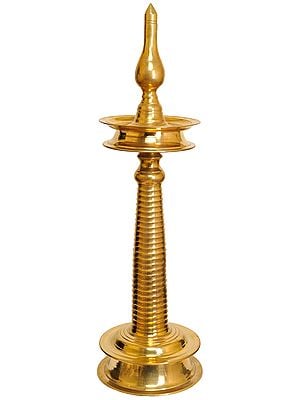 41" Large Size Wick Lamp from South India in Brass | Handmade | Made in India