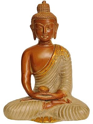 6" Lord Buddha In Dhyan Mudra (Meditation) In Brass | Handmade | Made In India