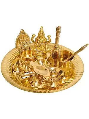 Puja Thali for Worship of Lakshmi Ji