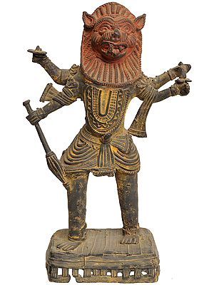 Bhagawan  Narasimha (Tribal Statue from Bastar)
