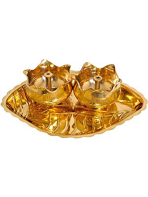 8" Shankha Puja Set In Brass | Handmade | Made In India