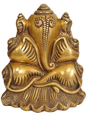 8" Lord Ganesha Made of Conches In Brass | Handmade | Made In India