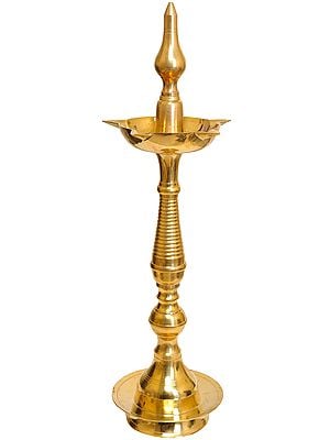 22" Five Wick Large Lamp in Brass | Handmade | Made in India