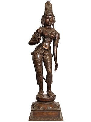 29" Large Size Parvati Devi In Brass | Handmade | Made In India