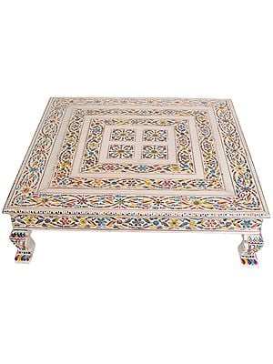 Decorated Large Chowki (Pedestal)