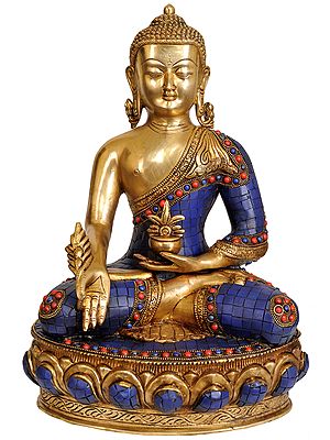 15" The Medicine Buddha In Brass | Handmade | Made In India