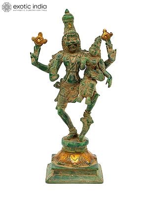 12" Brass Lord Narasimha with Goddess Lakshmi Statue  | Handmade | Made in India