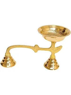 9" Large Handheld Aarti In Brass | Handmade | Made In India