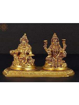 3" Lakshmi Kubera In Brass | Handmade | Made In India