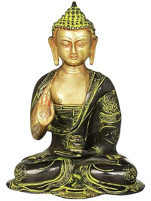 10" Tibetan Buddhist Preaching  Buddha In Brass | Handmade | Made In India