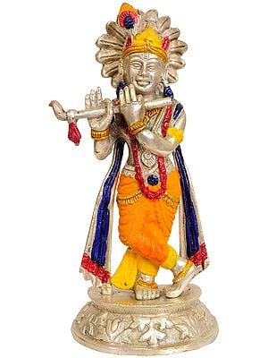 8" Murli Krishna In Brass | Handmade | Made In India