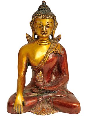 6" Lord Buddha in Bhumisparsha Mudra | Handmade Brass Statues