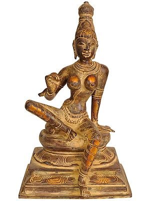 8" Goddess Uma In Brass | Handmade | Made In India